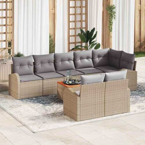 Aiious Gartensofa Set 9 Teile Beige Poly Rattan Outdoor Sofa Komplettset Mit Tisch Aiious Gartensofa Set 9 Teile Beige Poly Rattan Outdoor Sofa Komplettset Mit Tisch von Aiious