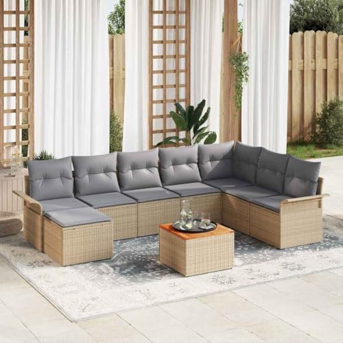 Aiious Wetterbest?ndiges Rattan Gartensofa Set mit Stauraum 9 Teile beige Aiious Wetterbest?ndiges Rattan Gartensofa Set mit Stauraum 9 Teile beige von Aiious