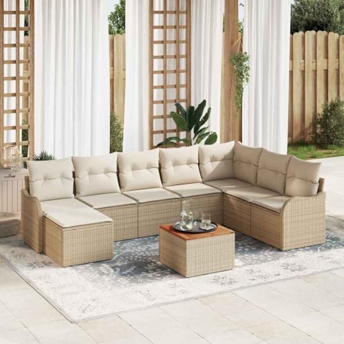 Aiious Poly Rattan Gartensofa Set 9 Stuecke Beige Mit Stauraum Und Modularer Anordnung Aiious Poly Rattan Gartensofa Set 9 Stuecke Beige Mit Stauraum Und Modularer Anordnung von Aiious