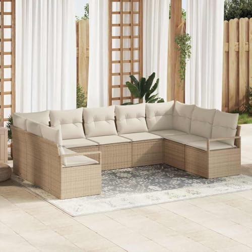 Aiious Modulares Gartensofa Set 9 Personen Beige Langlebiges Poly Rattan Aiious Modulares Gartensofa Set 9 Personen Beige Langlebiges Poly Rattan von Aiious