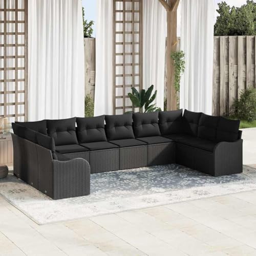 Aiious Poly Rattan Gartensofa Set 10 TLG mit Sitzkissen Flexibel×éºÏ von Aiious