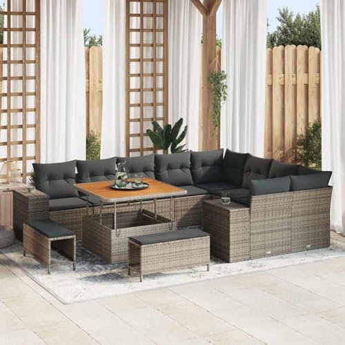 Aiious Garten-Sofa-Set mit Kissen 12 pcs Grau 100 x 100 x 71 cm Aiious Garten-Sofa-Set mit Kissen 12 pcs Grau 100 x 100 x 71 cm von Aiious