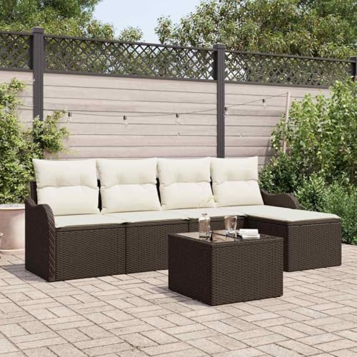 Aiious Poly Rattan Sofa Set f¨¹r Balkon Terrasse Garten 6 Sitzpl?TZE von Aiious