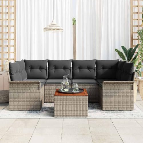 Aiious Garten-Sofa-Set mit Kissen 7 pcs Grau 55 x 55 x 37 cm Aiious Garten-Sofa-Set mit Kissen 7 pcs Grau 55 x 55 x 37 cm von Aiious