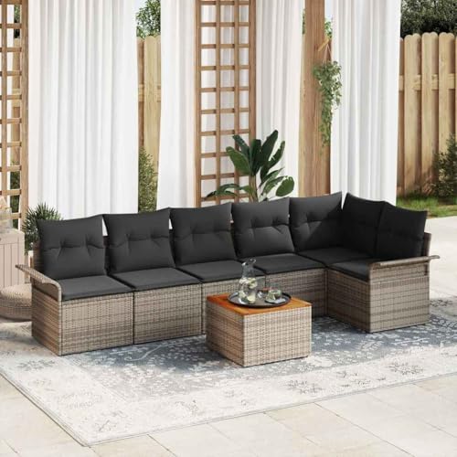 Aiious Garten-Sofa-Set mit Kissen 7 pcs Grau 55 x 55 x 37 cm Aiious Garten-Sofa-Set mit Kissen 7 pcs Grau 55 x 55 x 37 cm von Aiious