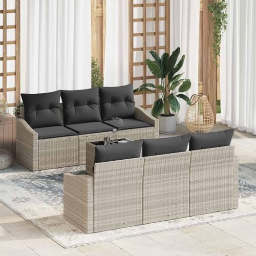 Aiious Garten-Sofa-Set mit Kissen 7 pcs Hellgrau 55 x 55 x 37 cm Aiious Garten-Sofa-Set mit Kissen 7 pcs Hellgrau 55 x 55 x 37 cm von Aiious