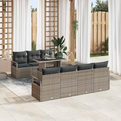 Aiious Garten-Sofa-Set mit Kissen 8 pcs Grau 100 x 55 x 73 cm Aiious Garten-Sofa-Set mit Kissen 8 pcs Grau 100 x 55 x 73 cm von Aiious