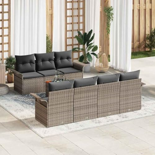 Aiious Garten-Sofa-Set mit Kissen 8 pcs Grau 55 x 55 x 37 cm Aiious Garten-Sofa-Set mit Kissen 8 pcs Grau 55 x 55 x 37 cm von Aiious