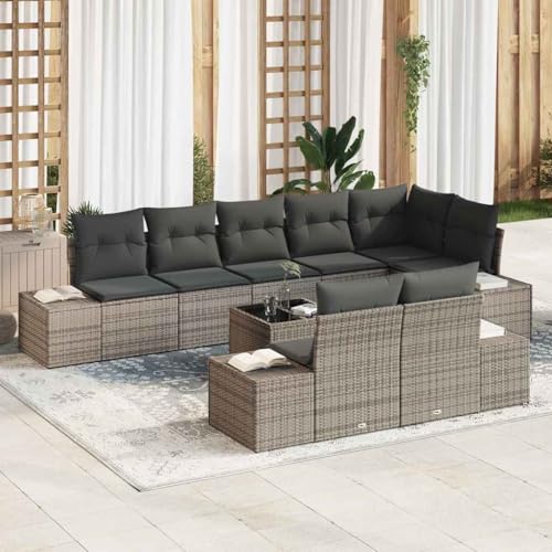 Aiious Wetterfestes Gartensofa Set 9tlg mit Schaumkissen Grau Aiious Wetterfestes Gartensofa Set 9tlg mit Schaumkissen Grau von Aiious