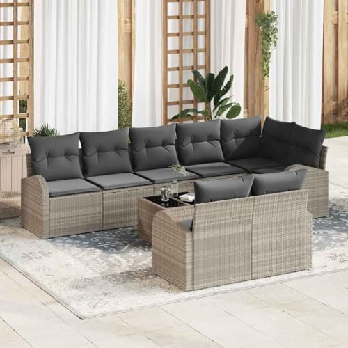 Aiious Garten-Sofa-Set mit Kissen 9 pcs 289 x 124 x 85 cm Poly Rattan Aiious Garten-Sofa-Set mit Kissen 9 pcs 289 x 124 x 85 cm Poly Rattan von Aiious