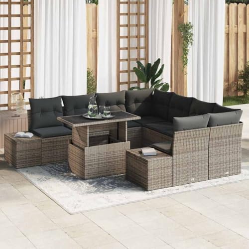 Aiious Garten-Sofa-Set mit Kissen 9 pcs Grau 100 x 55 x 73 cm Aiious Garten-Sofa-Set mit Kissen 9 pcs Grau 100 x 55 x 73 cm von Aiious