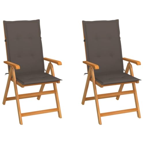 Aiious Gartenst¨¹hle 2 STK. mit Taupe Kissen aus Massivholz Teak - ideal f¨¹r Garten und Terrasse, bis 110 kg pro Sitzplatz Aiious Gartenst¨¹hle 2 STK. mit Taupe Kissen aus Massivholz Teak - ideal f¨¹r Garten und Terrasse, bis 110 kg pro Sitzplatz von Aiious