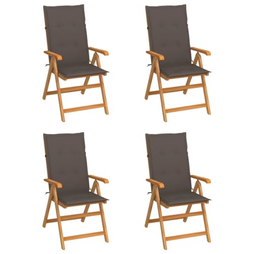 Aiious Gartenst¡§1hle 4 STK. mit Taupe Kissen Massivholz Teak Aiious Gartenst¡§1hle 4 STK. mit Taupe Kissen Massivholz Teak von Aiious