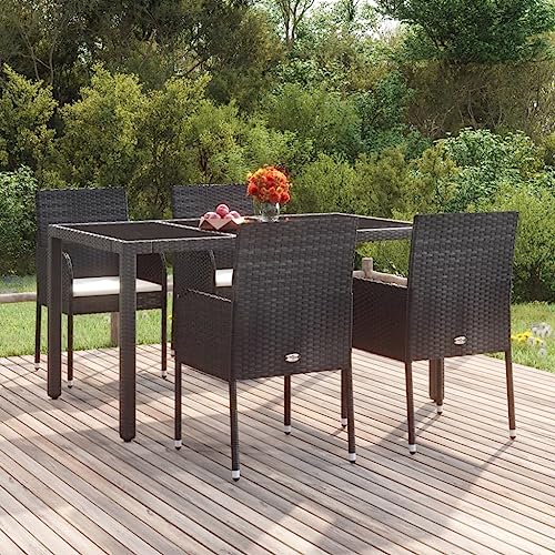 Aiious Gartenst¨¹hle mit Kissen 4 STK. Poly Rattan Schwarz Aiious Gartenst¨¹hle mit Kissen 4 STK. Poly Rattan Schwarz von Aiious