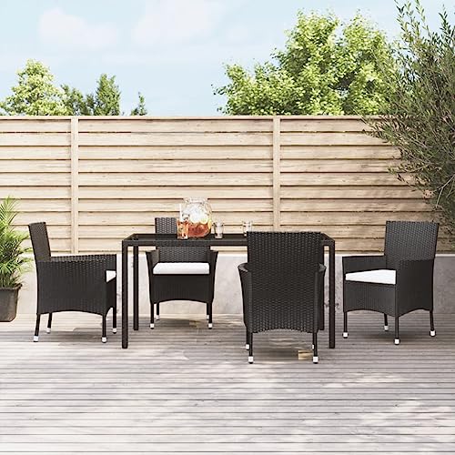 Aiious 4 STK. Schwarz Poly Rattan Gartenst¨¹hle mit Kissen - Ideal f¨¹r Garten Terrasse Balkon Aiious 4 STK. Schwarz Poly Rattan Gartenst¨¹hle mit Kissen - Ideal f¨¹r Garten Terrasse Balkon von Aiious