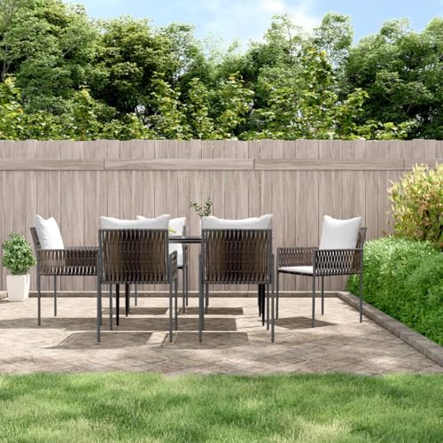 Aiious Gartenst¡§1hle mit Kissen 6 STK. Braun 54x61x83 cm Poly Rattan Aiious Gartenst¡§1hle mit Kissen 6 STK. Braun 54x61x83 cm Poly Rattan von Aiious