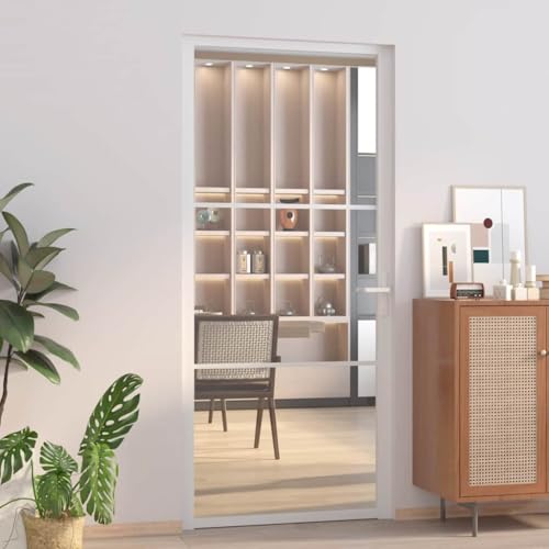 Aiious Innent¨¹r 93x201,5 cm Wei? ESG-Glas und Aluminium von Aiious