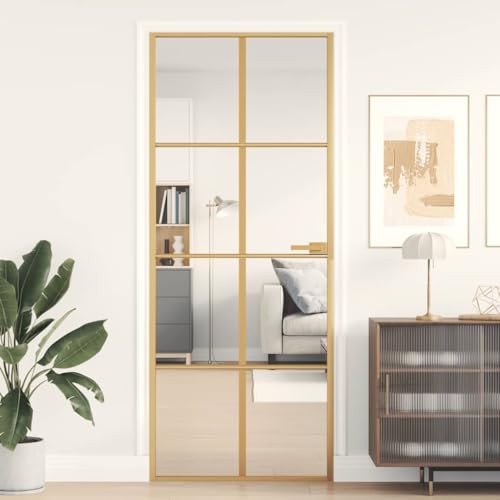 Aiious Innent¨¹r Schlank Golden 83x201,5 cm Hartglas und Aluminium Aiious Innent¨¹r Schlank Golden 83x201,5 cm Hartglas und Aluminium von Aiious