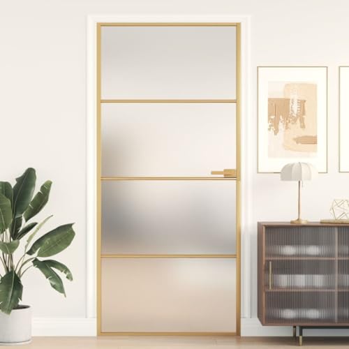 Aiious Innent¨¹r Schlank Golden 93x201,5 cm Hartglas und Aluminium Aiious Innent¨¹r Schlank Golden 93x201,5 cm Hartglas und Aluminium von Aiious