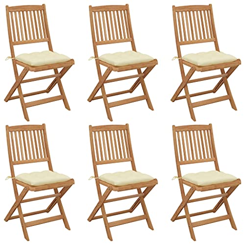 Aiious Klappbare Gartenst¨¹hle 6 STK. mit Kissen Massivholz Akazie Aiious Klappbare Gartenst¨¹hle 6 STK. mit Kissen Massivholz Akazie von Aiious