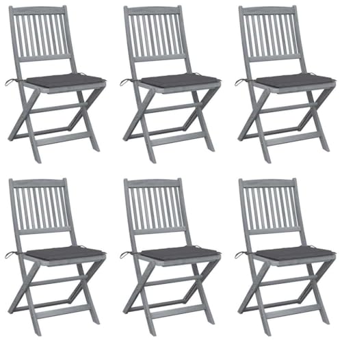 Aiious Klappbare Gartenst¨¹hle 6 STK. mit Sitzkissen Massivholz Akazie Aiious Klappbare Gartenst¨¹hle 6 STK. mit Sitzkissen Massivholz Akazie von Aiious