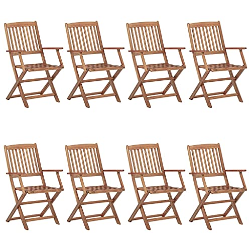 Aiious Klappbare Gartenst¡§1hle 8 STK. Massivholz Akazie von Aiious
