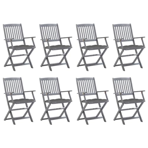 Aiious Klappbare Gartenst¨¹hle 8 STK. mit Kissen Massivholz Akazie Aiious Klappbare Gartenst¨¹hle 8 STK. mit Kissen Massivholz Akazie von Aiious