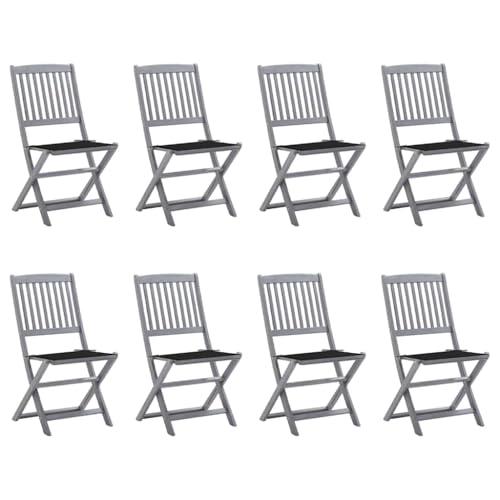 Aiious Klappbare Gartenst¨¹hle 8 STK. mit Kissen Massivholz Akazie Aiious Klappbare Gartenst¨¹hle 8 STK. mit Kissen Massivholz Akazie von Aiious