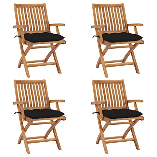Aiious Klappbare Gartenst¡§1hle mit Kissen 4 STK. Massivholz Teak Aiious Klappbare Gartenst¡§1hle mit Kissen 4 STK. Massivholz Teak von Aiious