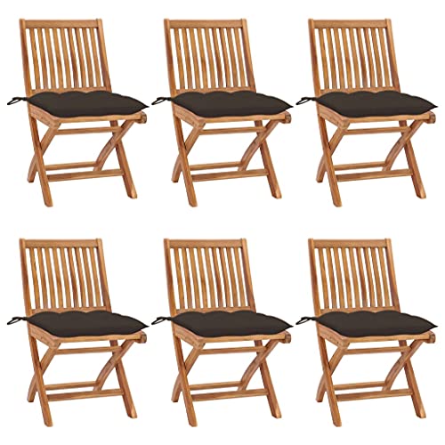 Aiious Klappbare Gartenst¡§1hle mit Kissen 6 STK. Massivholz Teak Aiious Klappbare Gartenst¡§1hle mit Kissen 6 STK. Massivholz Teak von Aiious