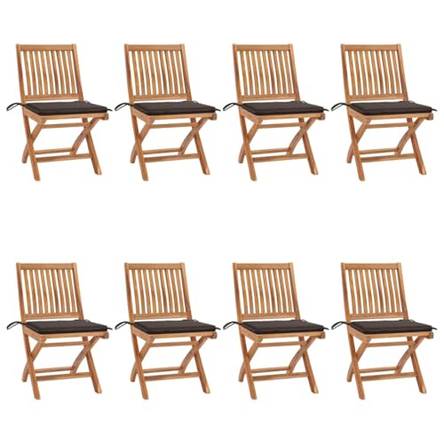 Aiious Klappbare Gartenst¨¹hle mit Kissen 8 STK. Massivholz Teak Aiious Klappbare Gartenst¨¹hle mit Kissen 8 STK. Massivholz Teak von Aiious