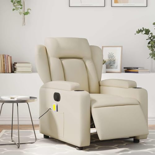 Aiious Massagesessel Elektrisch Creme Kunstleder von Aiious