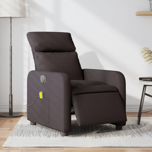 Aiious Massagesessel Elektrisch Dunkelbraun Stoff von Aiious