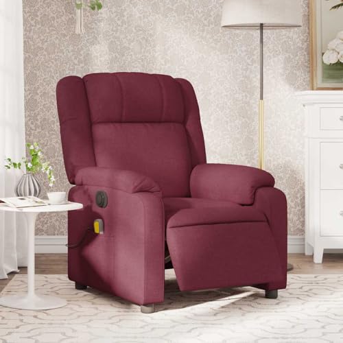 Aiious Massagesessel Elektrisch Weinrot Stoff von Aiious