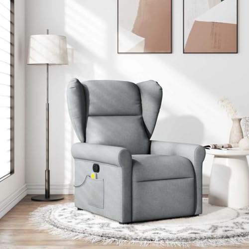 Aiious Massagesessel Hellgrau Stoff von Aiious