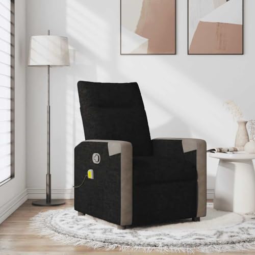 Aiious Massagesessel Schwarz Stoff mit manueller Liegefunktion und 6 Massagepunkten f¨¹r entspannte Stunden vorm Fernseher von Aiious