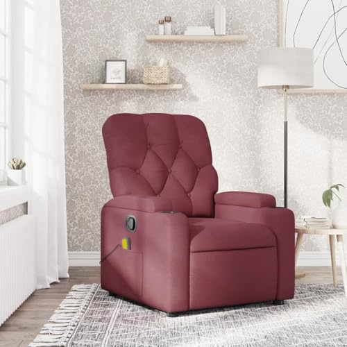 Aiious Massagesessel Weinrot Stoff von Aiious