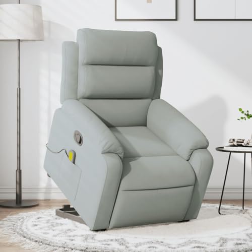 Aiious Massagesessel in Hellgrau Samt: Bequem, stabil und mit Vibrationsfunktion von Aiious
