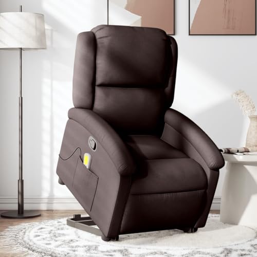 Aiious Massagesessel mit Aufstehhilfe Dunkelbraun Stoff von Aiious