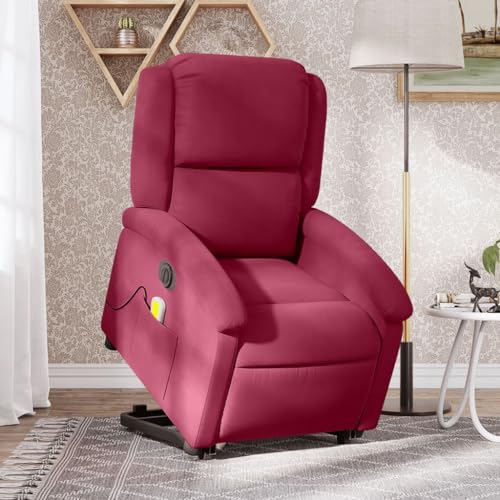 Aiious Massagesessel mit Aufstehhilfe Elektrisch Weinrot Samt Aiious Massagesessel mit Aufstehhilfe Elektrisch Weinrot Samt von Aiious
