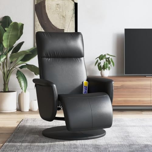 Aiious Massagesessel mit Fu?Teil Schwarz Kunstleder von Aiious