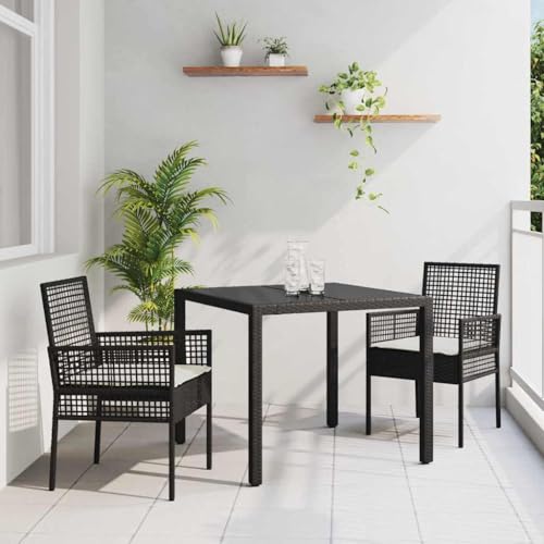 Aiious Wetterbestaendiges 3er Set Essgruppe aus UV-Best?ndigem Poly Rattan Fuer Outdoor Nutzung Aiious Wetterbestaendiges 3er Set Essgruppe aus UV-Best?ndigem Poly Rattan Fuer Outdoor Nutzung von Aiious