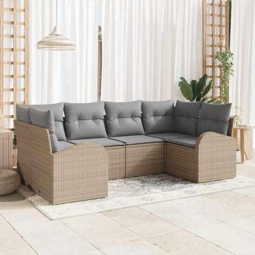 Vielseitig erweiterbares Gartensofa-Set in Beige ¨C wetterfeste Poly Rattan Lounge f¨¹r bis zu 6 Personen Vielseitig erweiterbares Gartensofa-Set in Beige ¨C wetterfeste Poly Rattan Lounge f¨¹r bis zu 6 Personen von Aiious