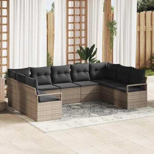 Aiious Robustes 9er Sofa-Set aus UV-Best?ndigem Poly Rattan ¨C grau ¨C f¨¹r Outdoor-Bereiche Aiious Robustes 9er Sofa-Set aus UV-Best?ndigem Poly Rattan ¨C grau ¨C f¨¹r Outdoor-Bereiche von Aiious