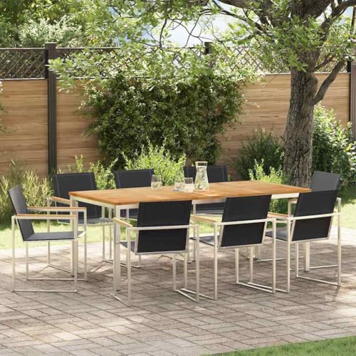 9-teiliges Essgruppe Set aus wetterbestaendigem Teak Fuer Aussen von Aiious