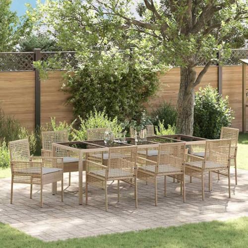 Aiious Robuste 9-teilige Essgruppe aus UV-Best?ndigem Poly Rattan f¨¹r Outdoor-Nutzung Aiious Robuste 9-teilige Essgruppe aus UV-Best?ndigem Poly Rattan f¨¹r Outdoor-Nutzung von Aiious