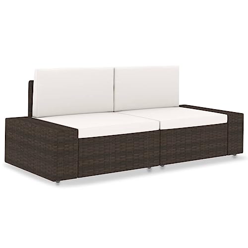 Aiious Modulares 2-Sitzer-Sofa Poly Rattan Braun Aiious Modulares 2-Sitzer-Sofa Poly Rattan Braun von Aiious