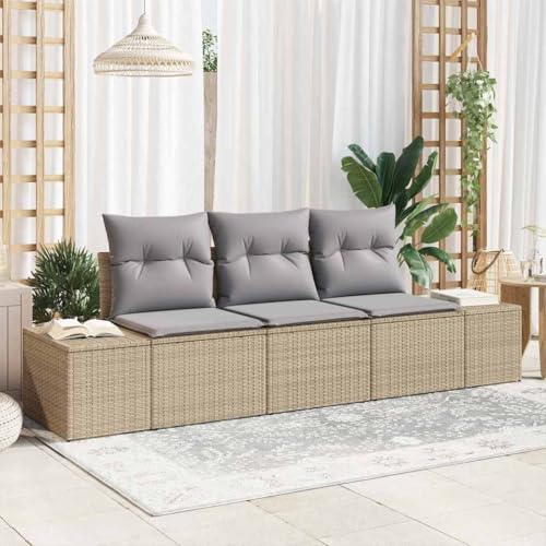 Aiious 3-teiliges Poly Rattan Sofa-Set in Beige ideal Fuer Terrasse und Balkon Aiious 3-teiliges Poly Rattan Sofa-Set in Beige ideal Fuer Terrasse und Balkon von Aiious