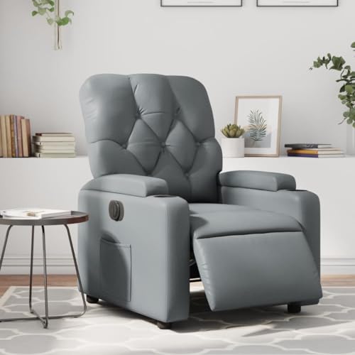 Aiious Relaxsessel Elektrisch Grau Kunstleder von Aiious