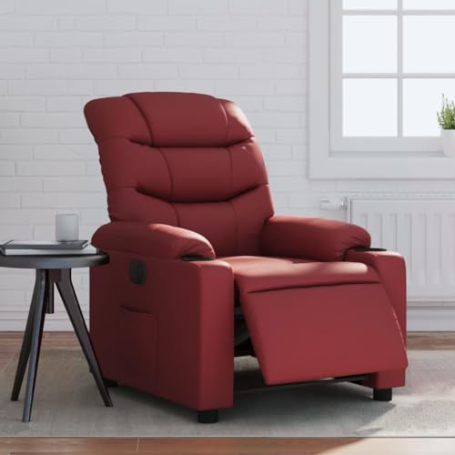 Aiious Relaxsessel Elektrisch Weinrot Kunstleder von Aiious